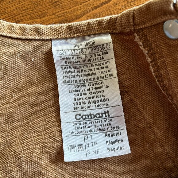 Carhartt vintage tan overalls 3T - Picture 2 of 9